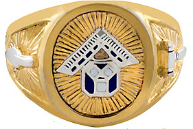Pennsylvania Past Master Ring 10KT or 14KT Yellow or White  Gold, Solid Back #1008A